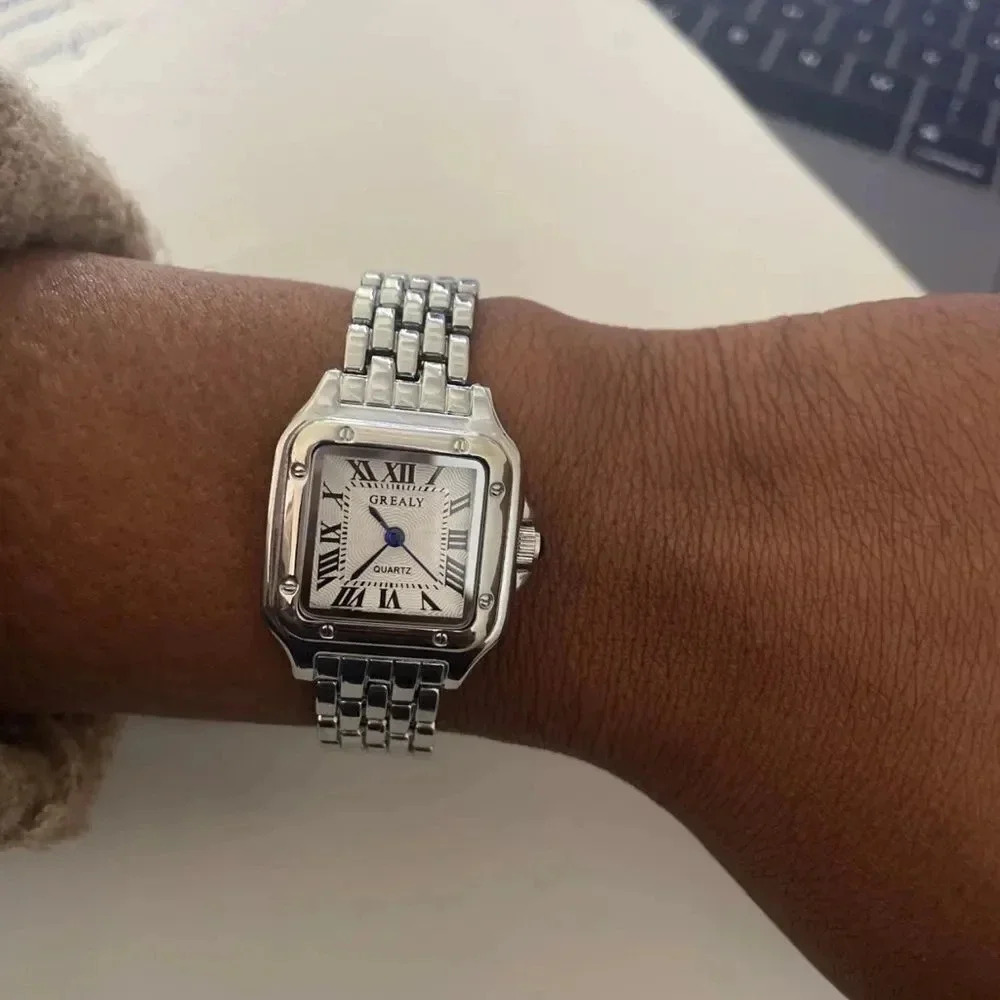 Panthere Classic Rectangle Stainless Steel Watch